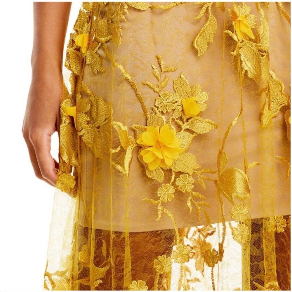 Dress the Population Sidney dress yellow gold size small NWT - Picture 2 of 11